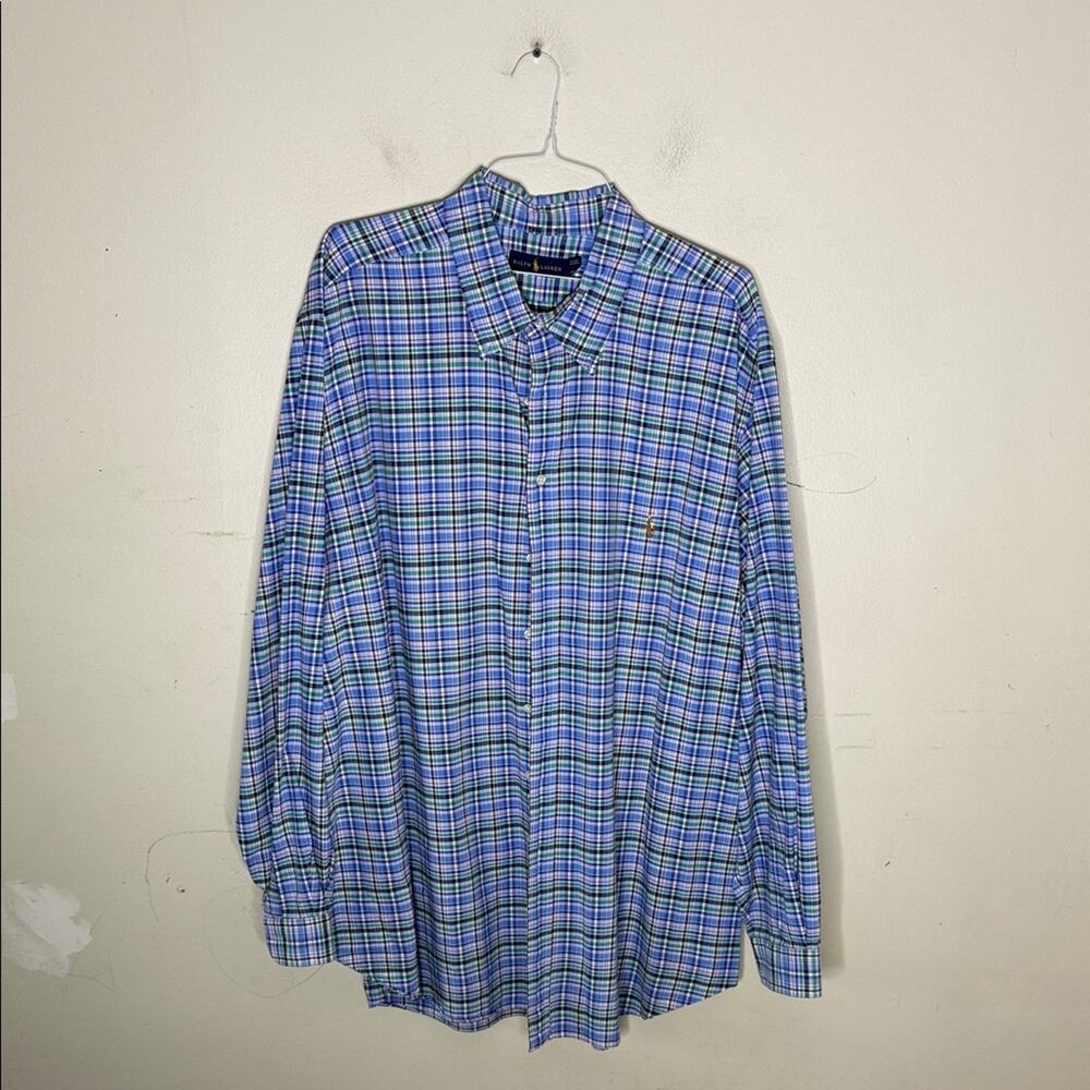 Ralph Lauren Blue and Green Checkered Shirt Size 3XLT